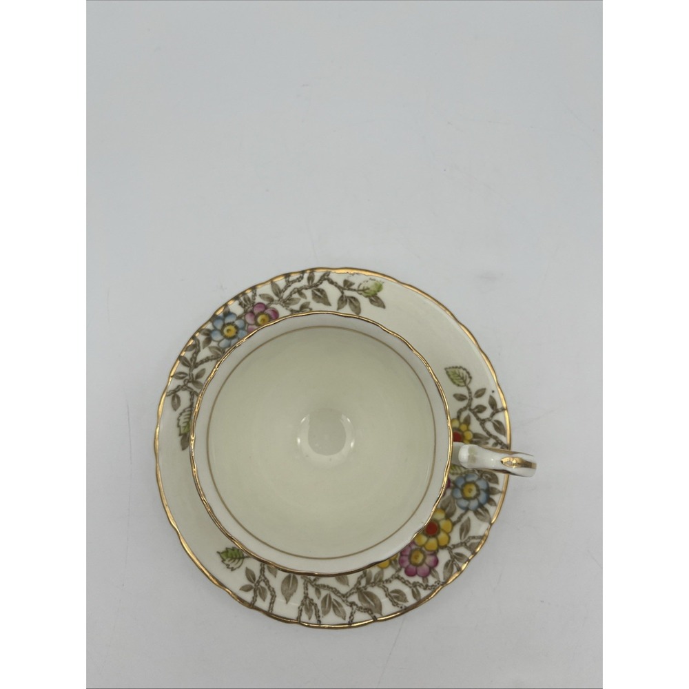 1928‎ Delphine China Tea Cup & Saucer-full size-mixed floral - Picture 2 of 10